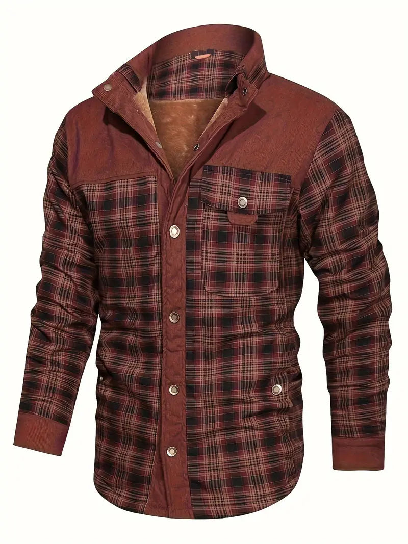 Rero | Herren Retro-Karohemd mit Fleece-Futter – Warmer Freizeitmantel