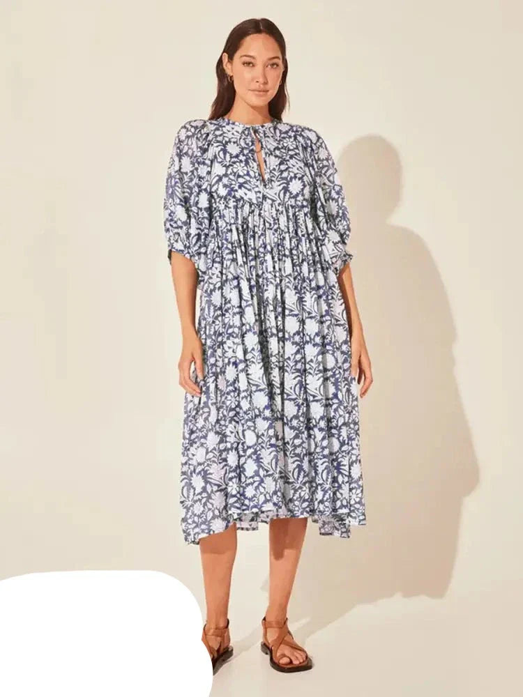 Gisela | Gelbes Midi-Sommerkleid