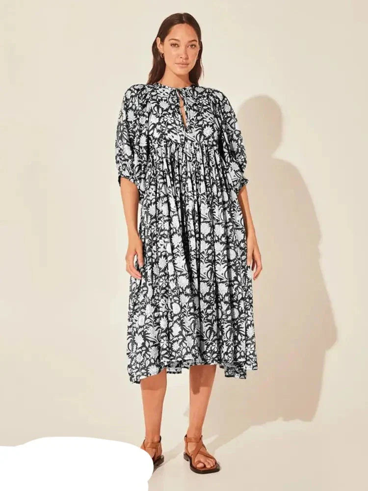 Gisela | Gelbes Midi-Sommerkleid