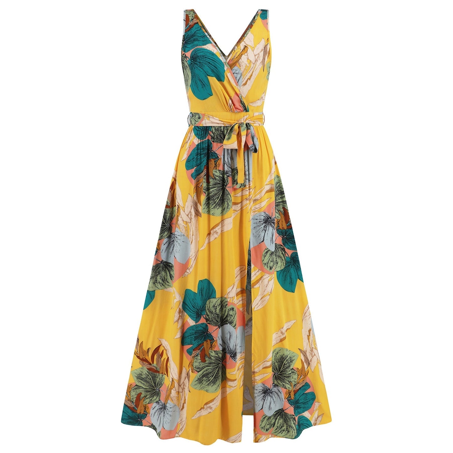 Soren | Sommerkleid mit Taille-Krawatten und Schlitz-Design