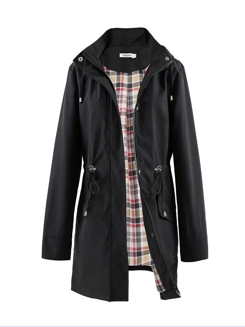 Lassi | Lässige Kapuzenjacke mit Reißverschluss und verstellbarer Taille für kaltes Wetter