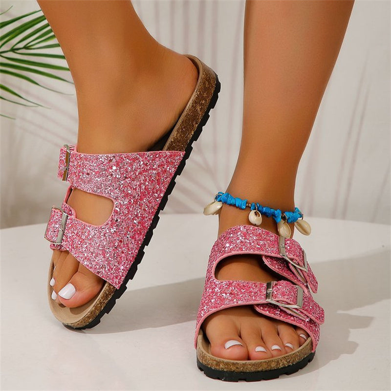 Darleen | Sommertrend Pailletten-Sandalen