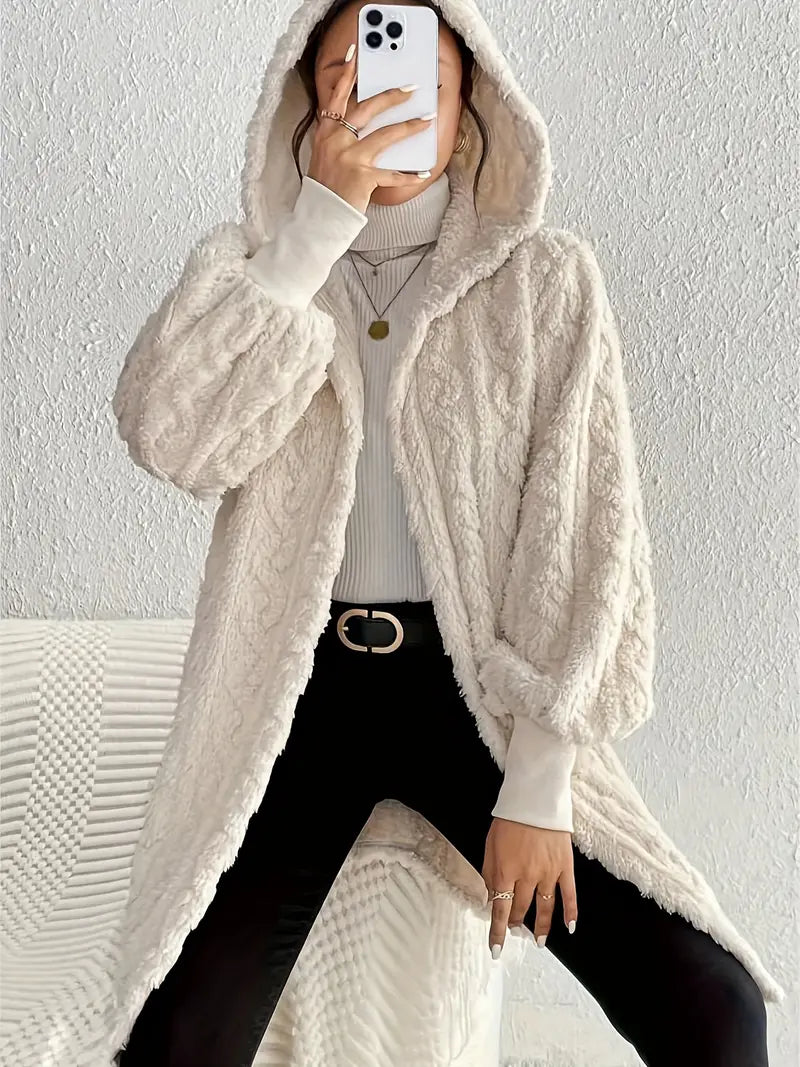 Offene | Klassische offene Teddyjacke – gemütlicher einfarbiger Winter