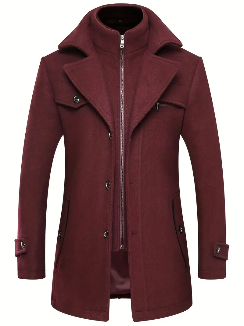 Jom | Herren Winterdicke Warme Zip Lange Jacke