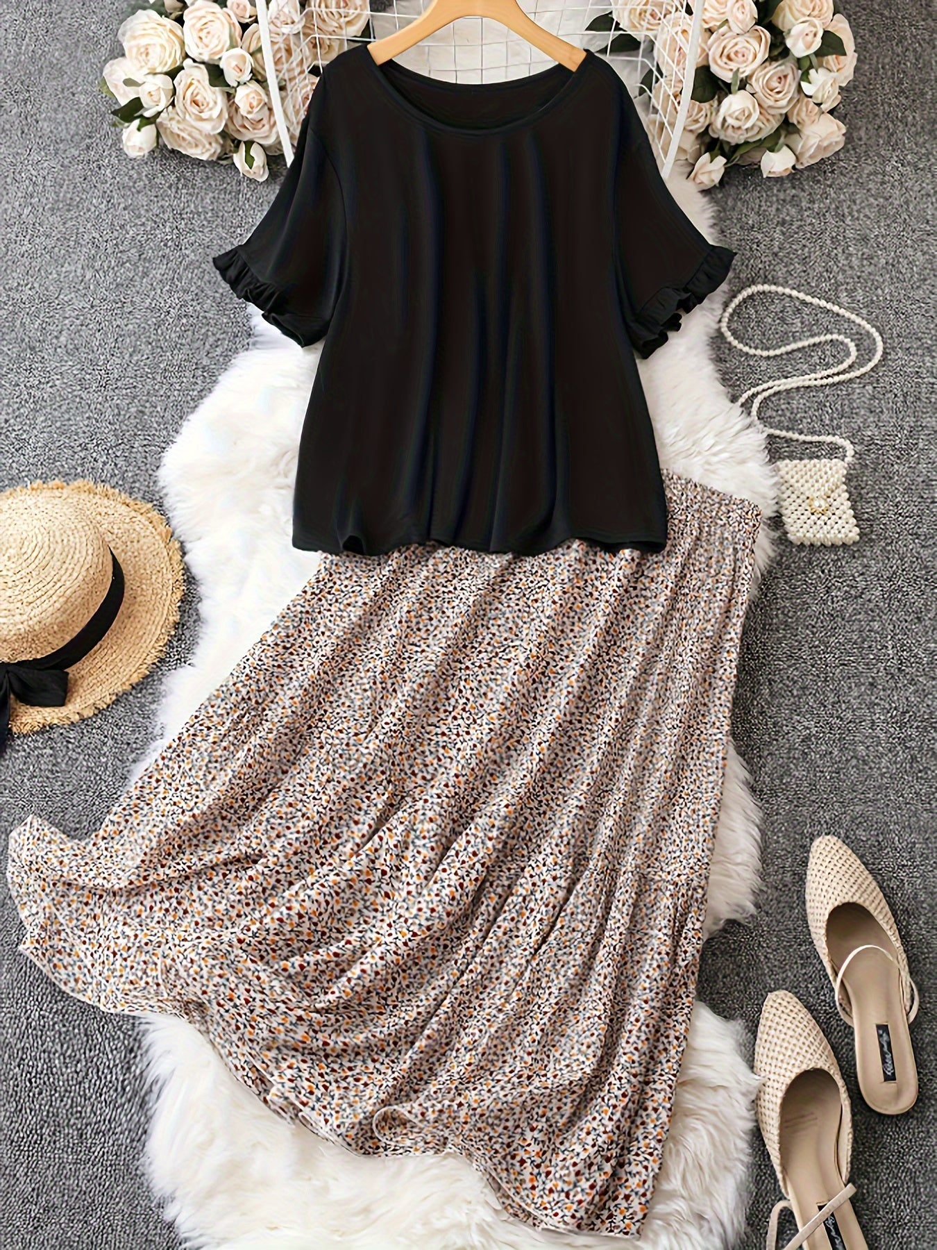 Drusilda | Charmantes Schwarz-Weiß Sommerkleid