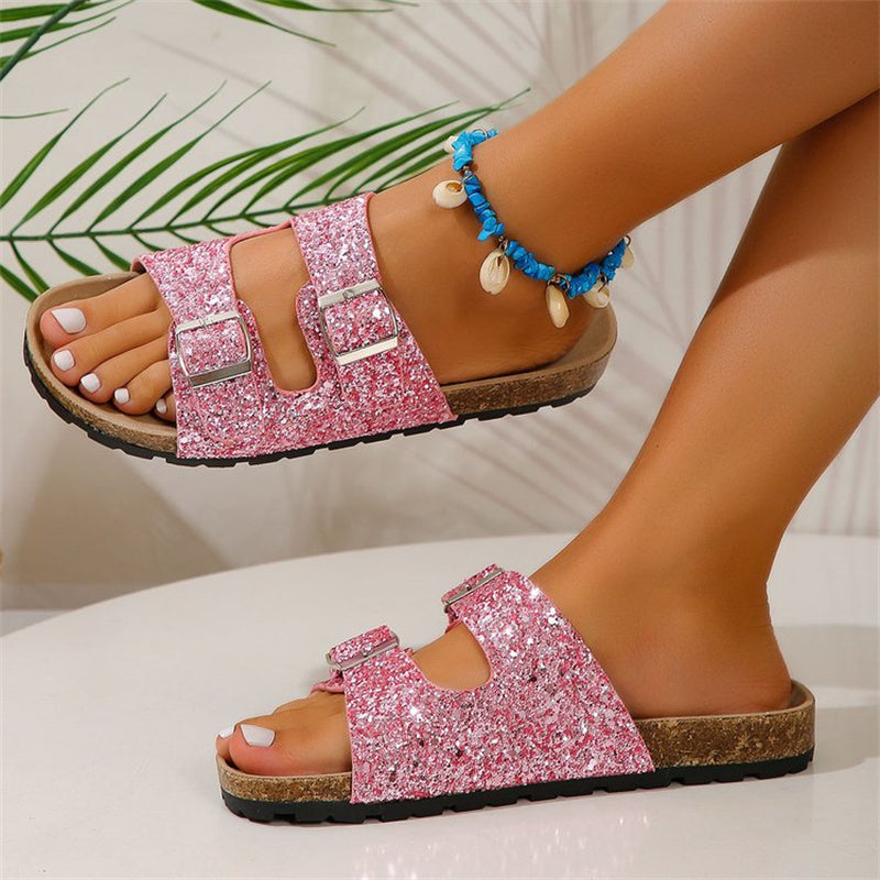 Darleen | Sommertrend Pailletten-Sandalen