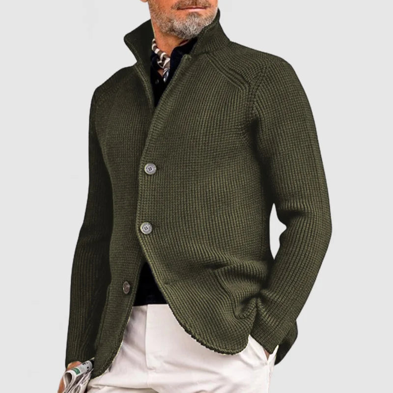 Matin | Stylischer Cardigan aus dickem Strick für Herren – Einfarbig, bequem und elegant