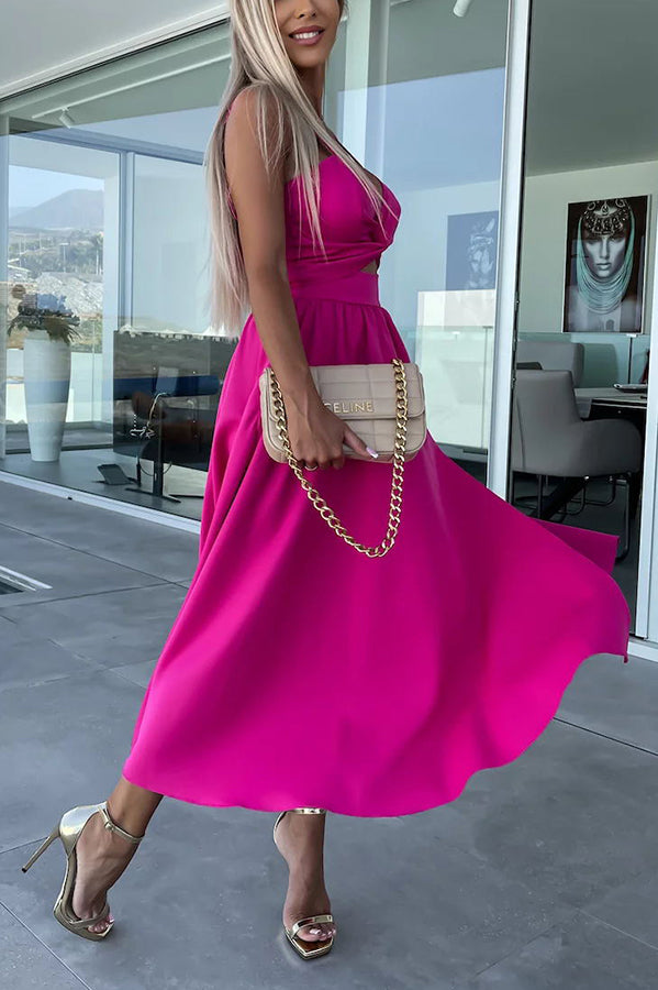 Cara | Bequemes Midikleid mit ausgeschnittenen Taschen