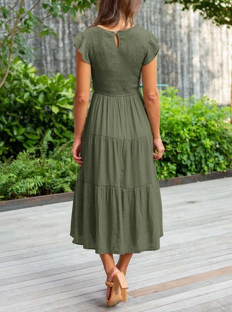 Roxane | Feminines Sommerkleid mit Rüschen und Taschen