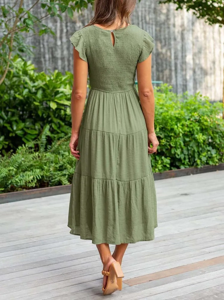 Roxane | Feminines Sommerkleid mit Rüschen und Taschen