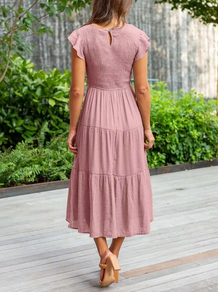 Roxane | Feminines Sommerkleid mit Rüschen und Taschen