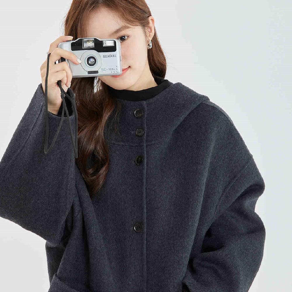 Elai | Wintermantel mit Kapuze aus reversibler Kaschmir für Damen
