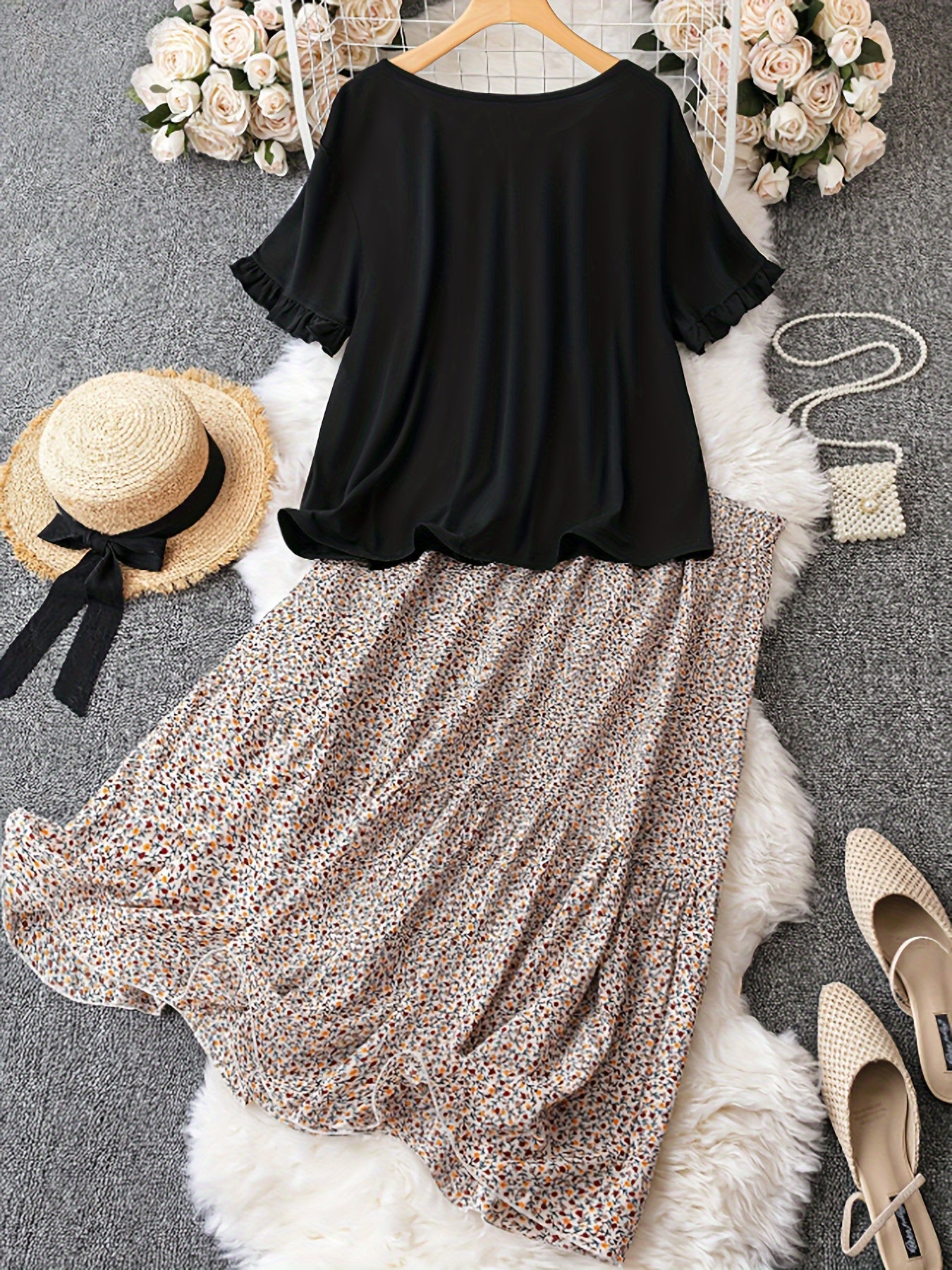 Drusilda | Charmantes Schwarz-Weiß Sommerkleid