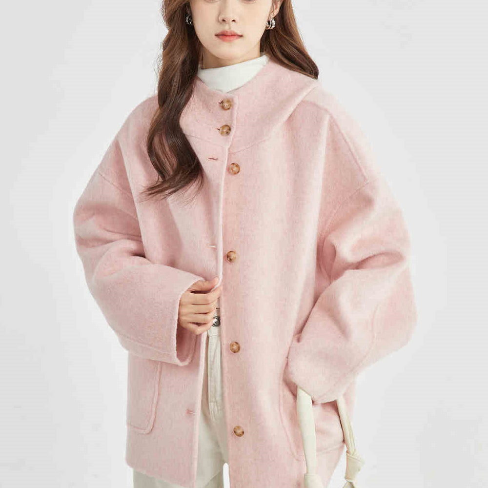 Elai | Wintermantel mit Kapuze aus reversibler Kaschmir für Damen