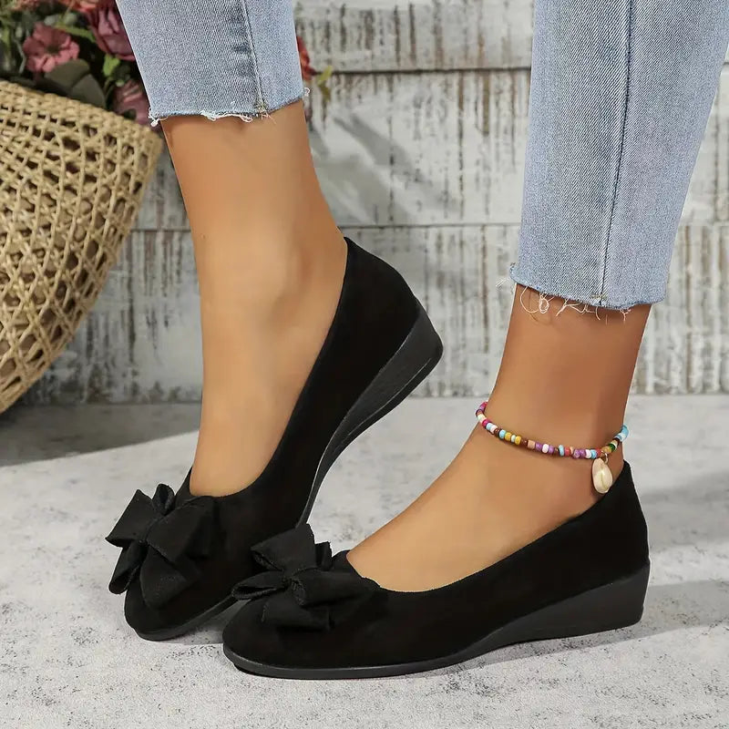 Kelsey | Bowknot Dekor Keilabsatz Schuhe