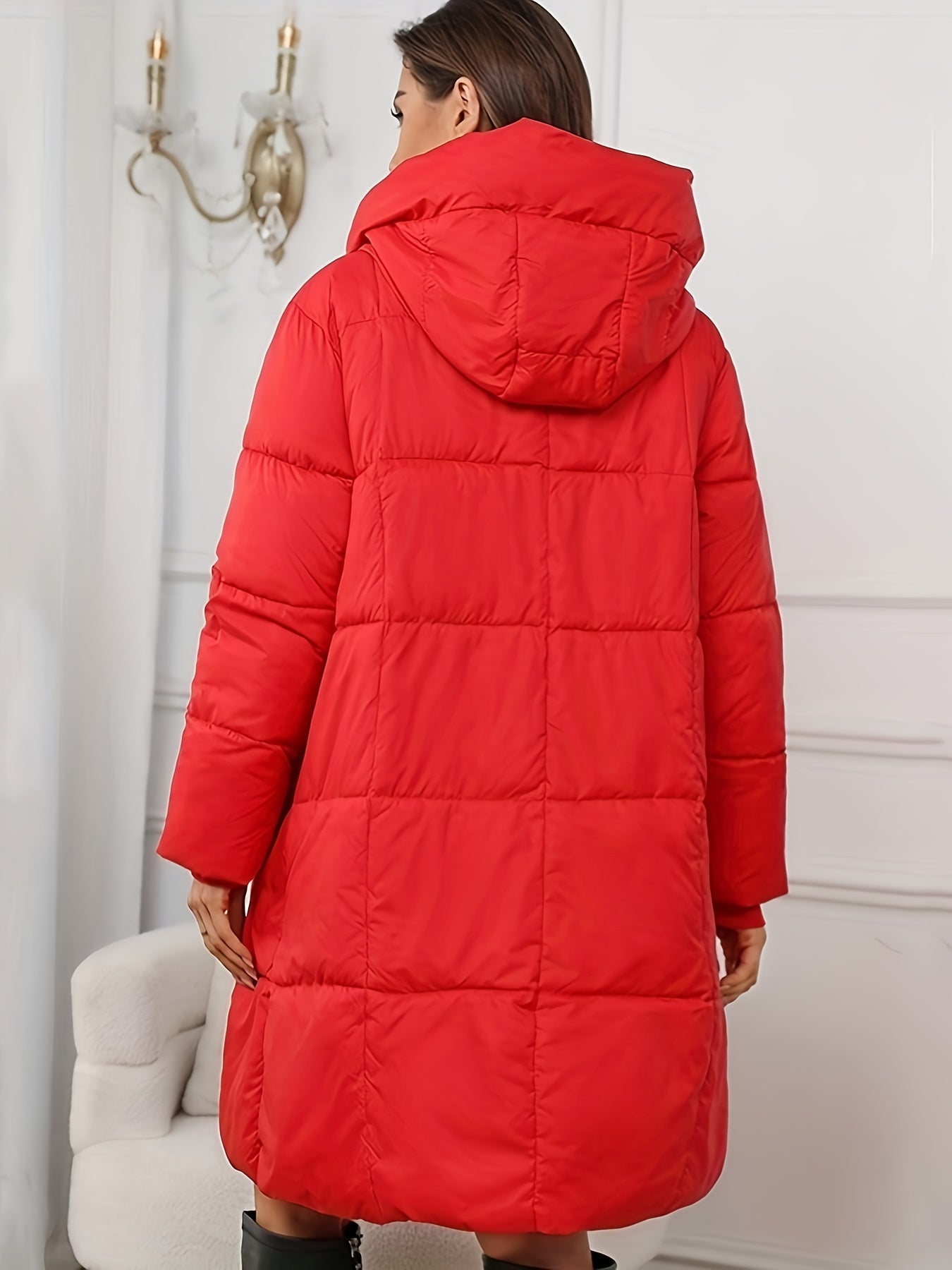 Miyu | Elegante mittellange Winterjacke mit Kapuze für Damen, gut gepolstert