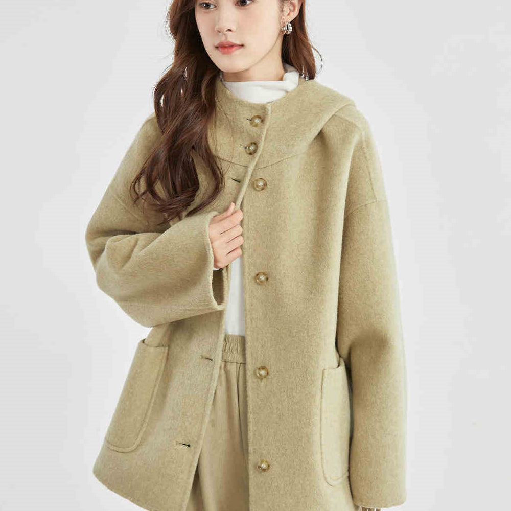 Elai | Wintermantel mit Kapuze aus reversibler Kaschmir für Damen