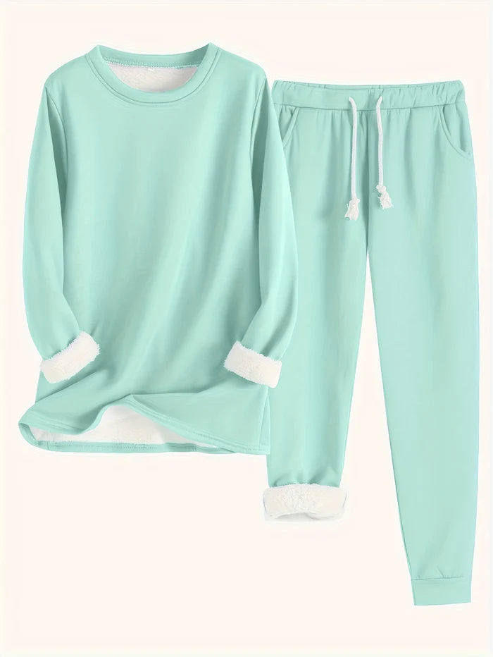 Leyliana | Thermo-Set Einfarbig – Warmer Zweiteiler für Damen