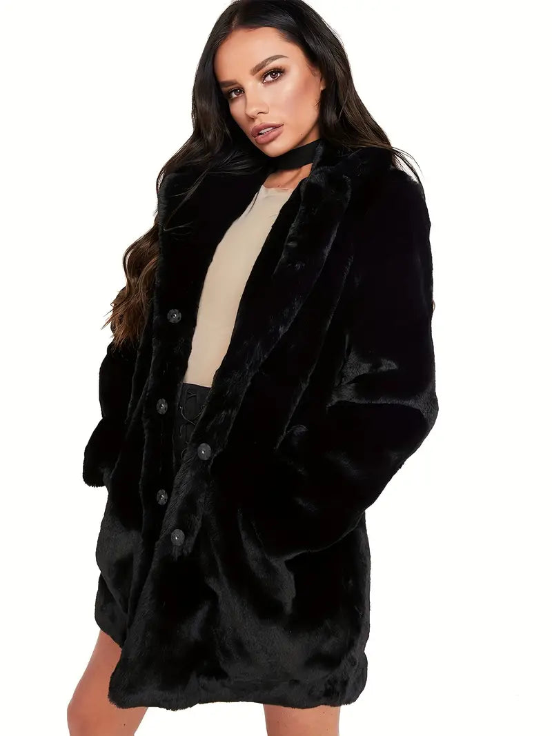 Plush | Weicher Plüsch Teddy Mantel Loose Fit Langarm Winter