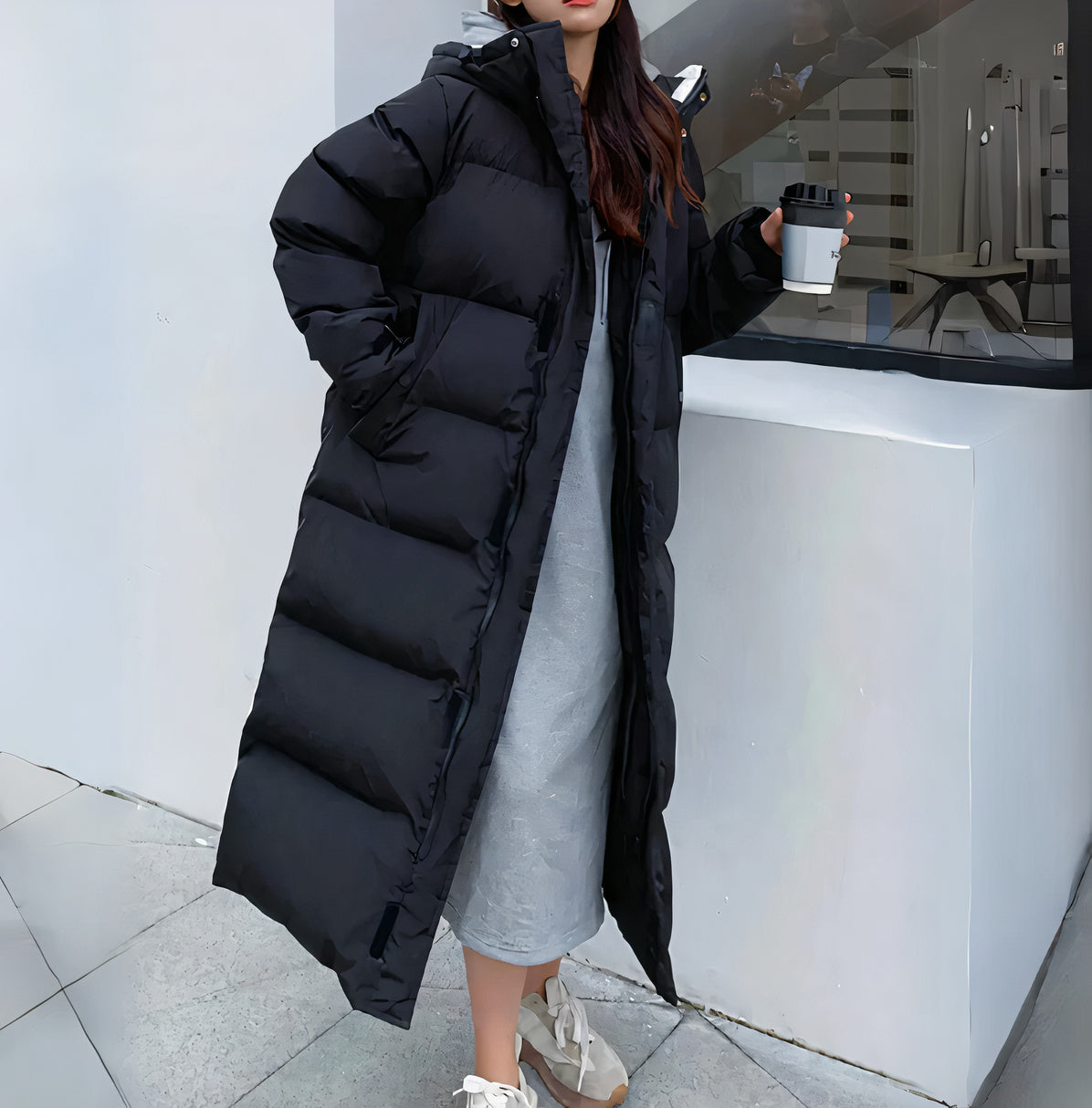 Rosaballe | Trendiger langer Winter-Parka mit Kapuze