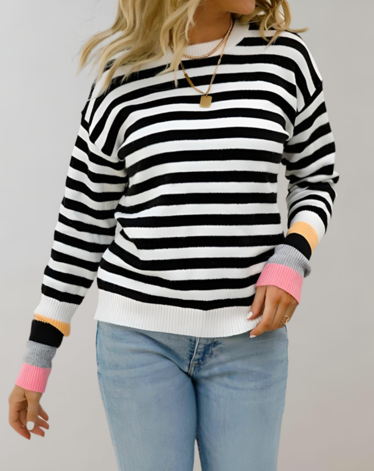 Bry | Pullover mit Rundhalsausschnitt und trendigem Streifenmuster