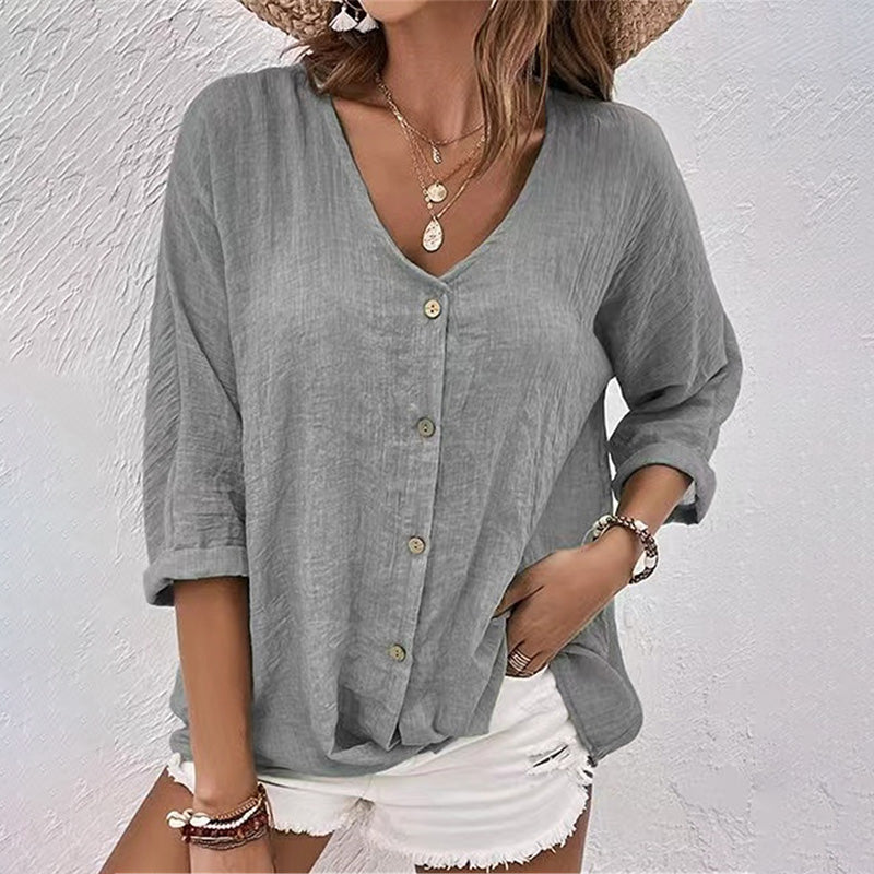 Nella | Damen T-Shirt mit V-Ausschnitt