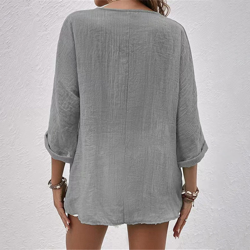 Nella | Damen T-Shirt mit V-Ausschnitt