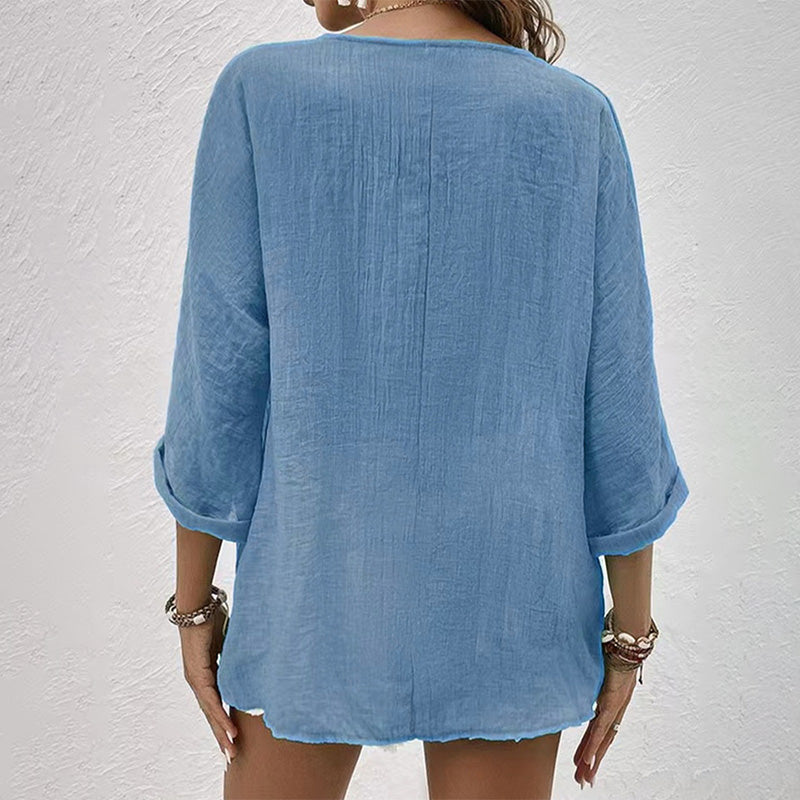 Nella | Damen T-Shirt mit V-Ausschnitt