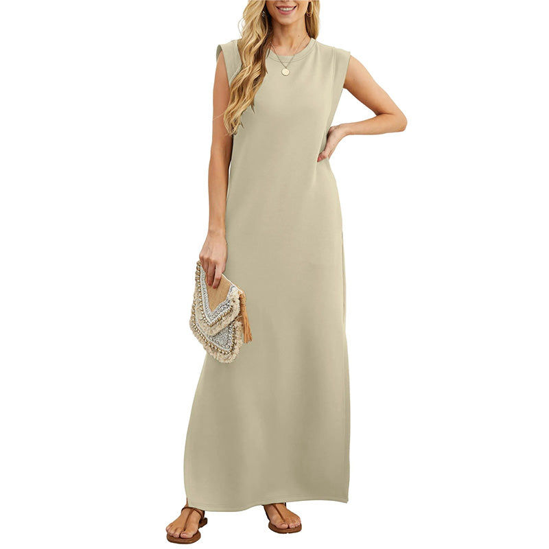 Levi | Knitterfreies Freizeitkleid mit geschlitztem Saum