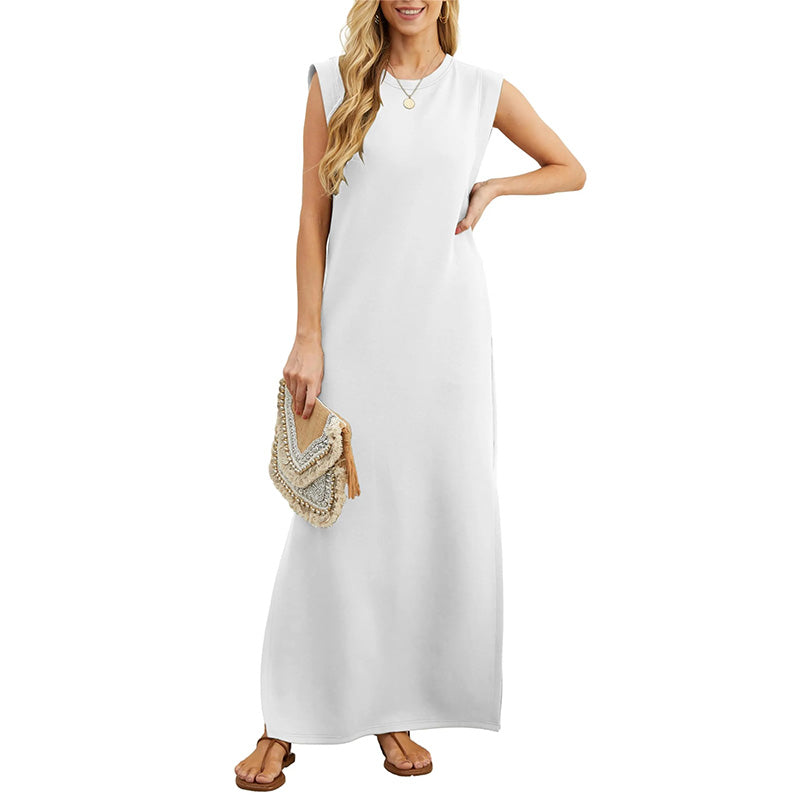 Levi | Knitterfreies Freizeitkleid mit geschlitztem Saum
