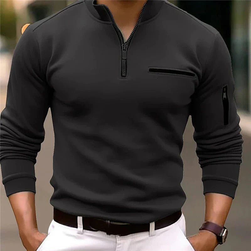 Lucretia | Strapazierfähiges Herren-Poloshirt mit Viertel-Reißverschluss