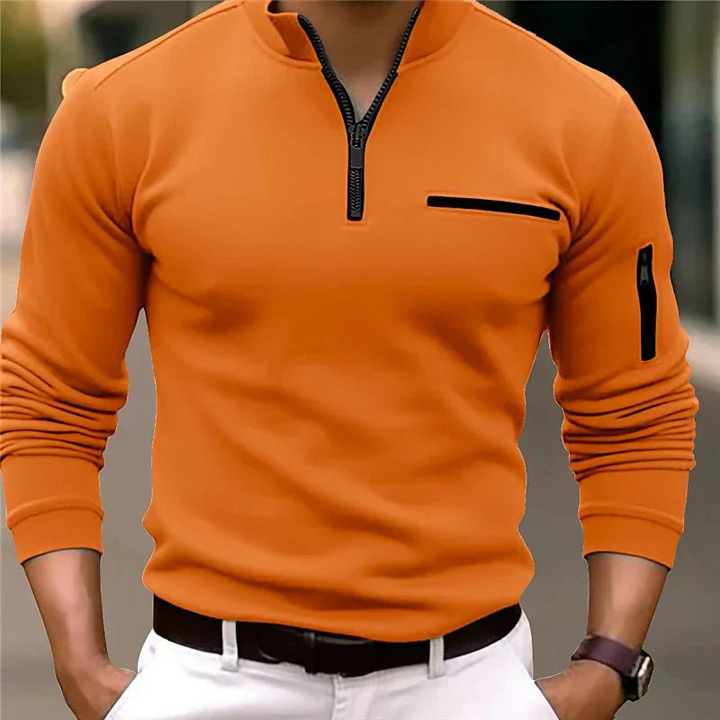 Lucretia | Strapazierfähiges Herren-Poloshirt mit Viertel-Reißverschluss