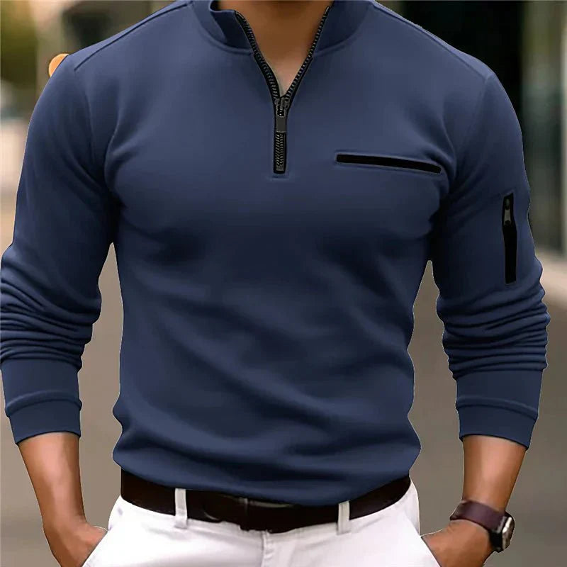 Lucretia | Strapazierfähiges Herren-Poloshirt mit Viertel-Reißverschluss