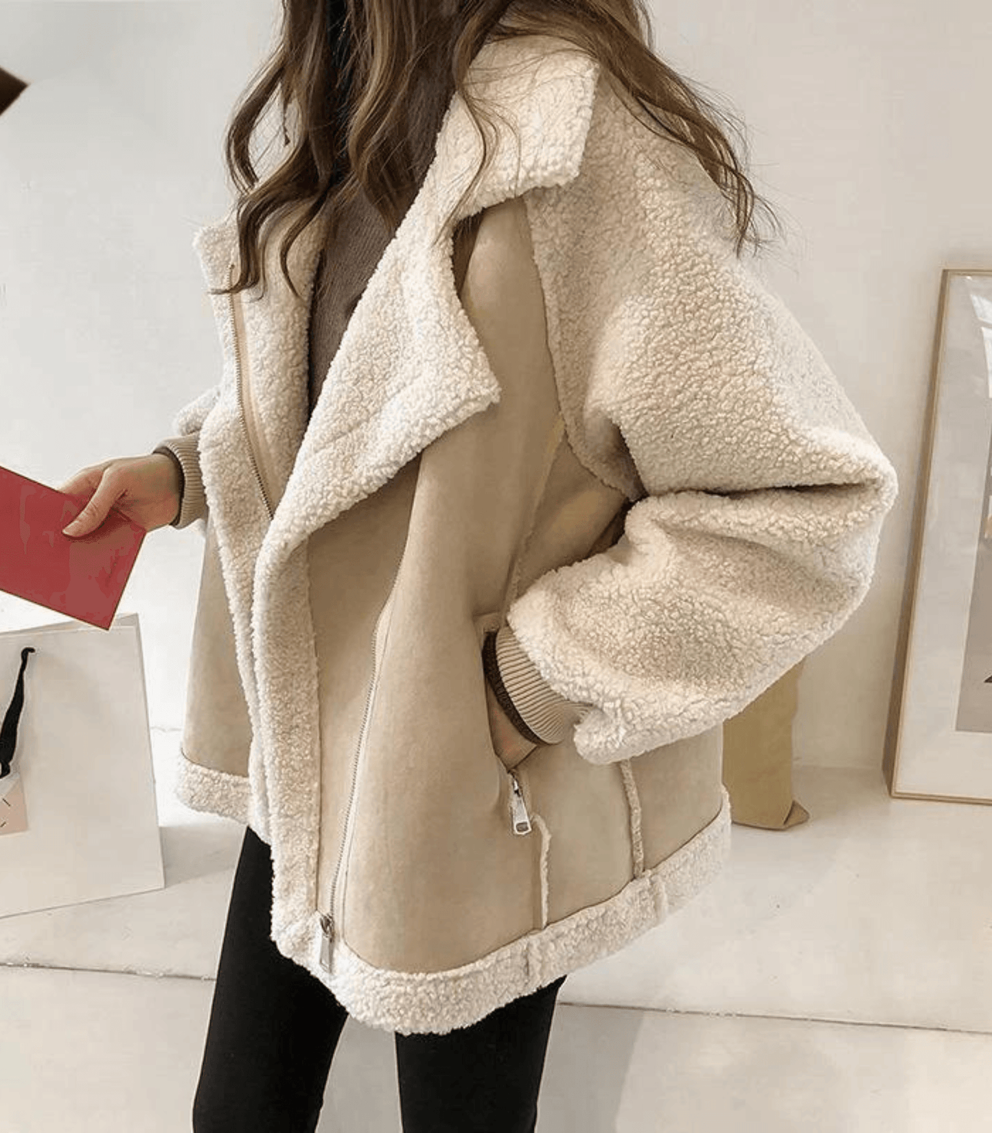 Rosalini | Kuscheliger Wintermantel mit Schafsfell-Imitat
