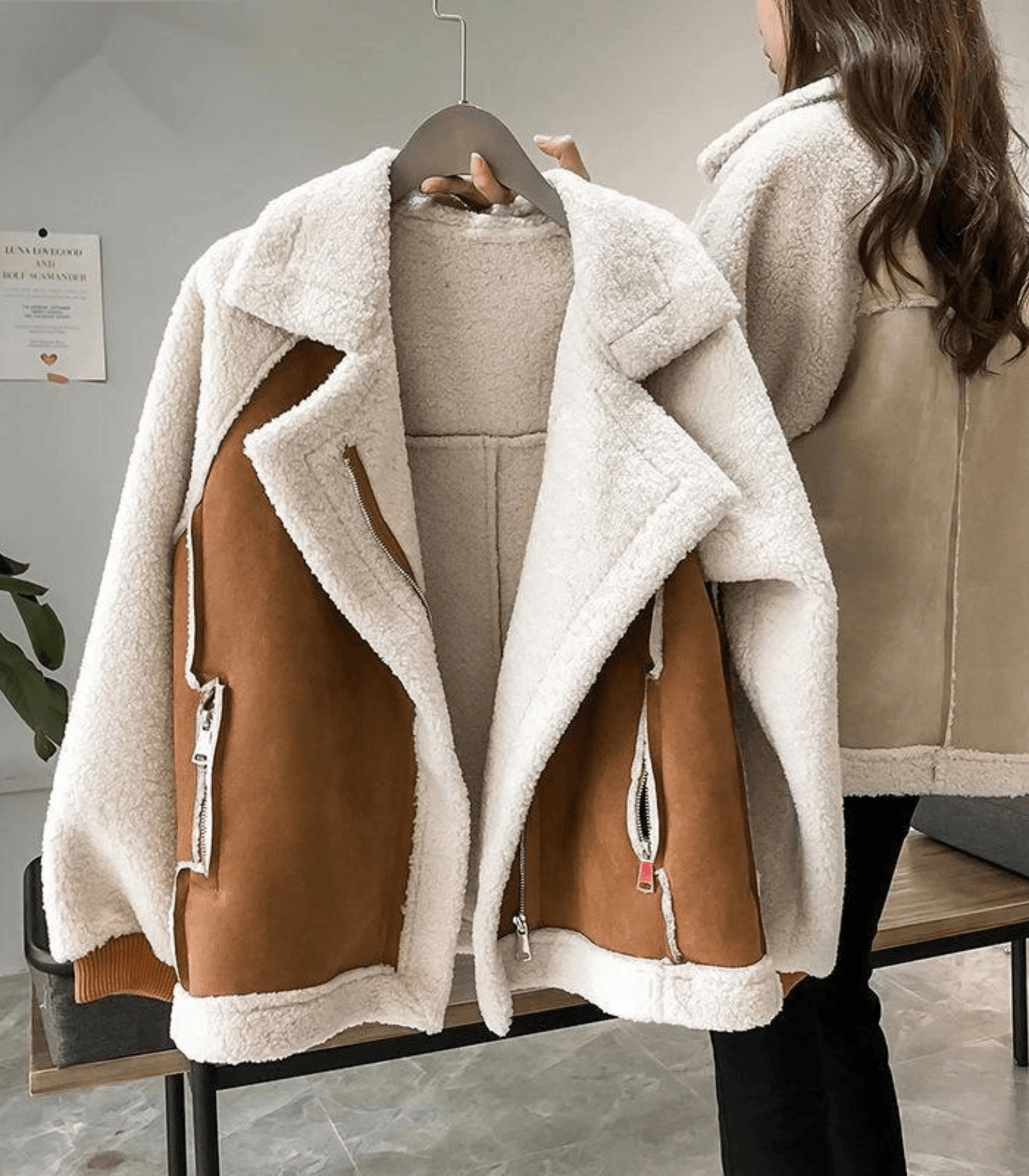 Rosalini | Kuscheliger Wintermantel mit Schafsfell-Imitat