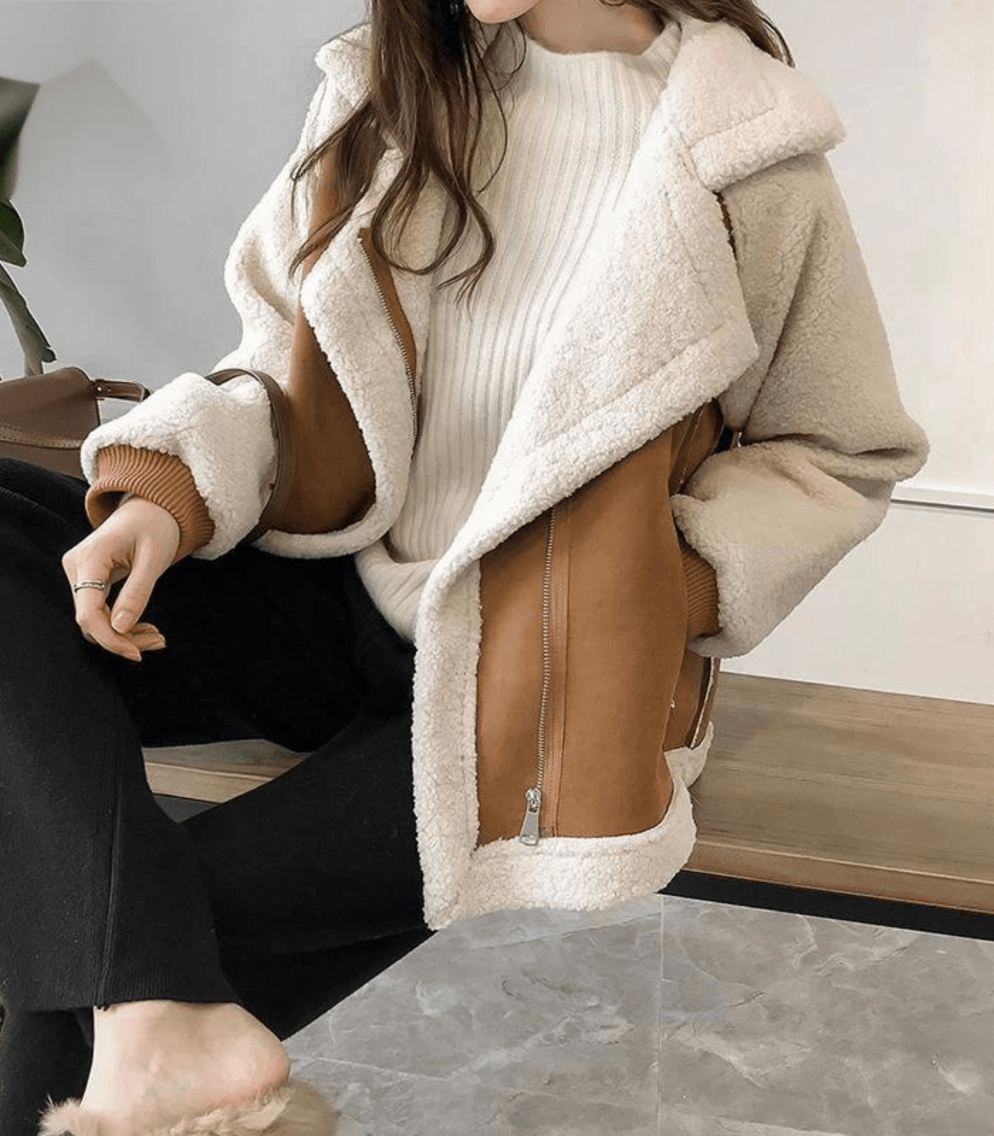 Rosalini | Kuscheliger Wintermantel mit Schafsfell-Imitat