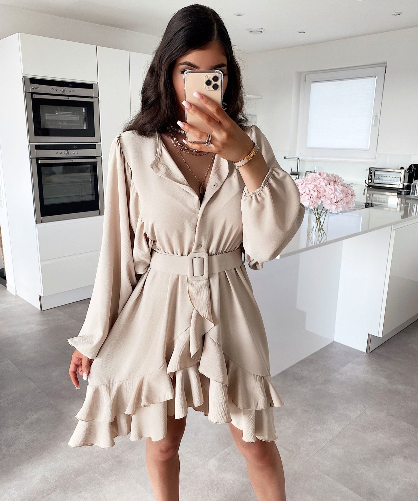 Gia | Beiges Kleid