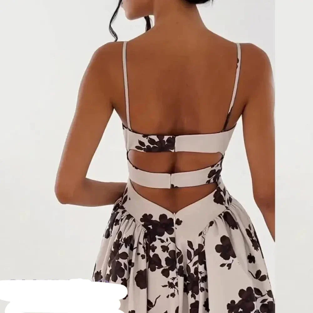 Cerys | Braunes Blumenmuster Kleid