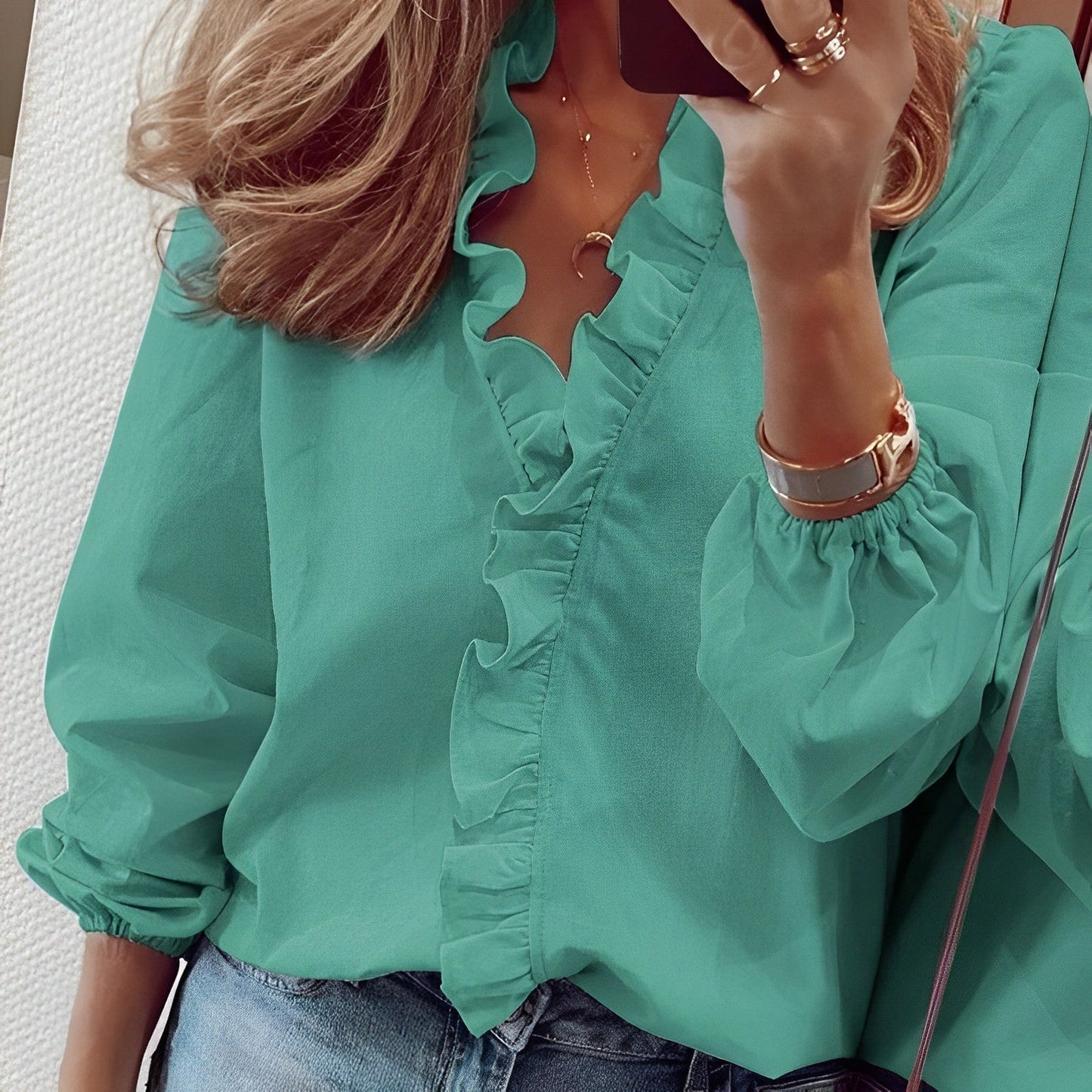 Thaddeus | Rüschenkragen-Bluse