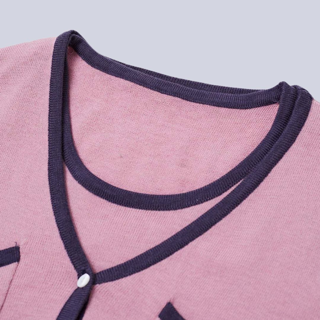 Ivie | Vest mit Farbblöcken, kontrastierenden Paspeln und Knopfverschluss