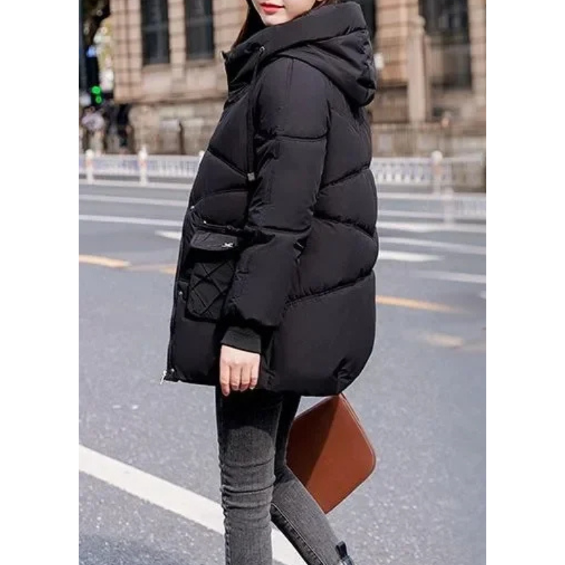 Vanile | Wintermantel für Damen mit Steppdesign, Abnehmbarer Kapuze und Taschen mit Klappen