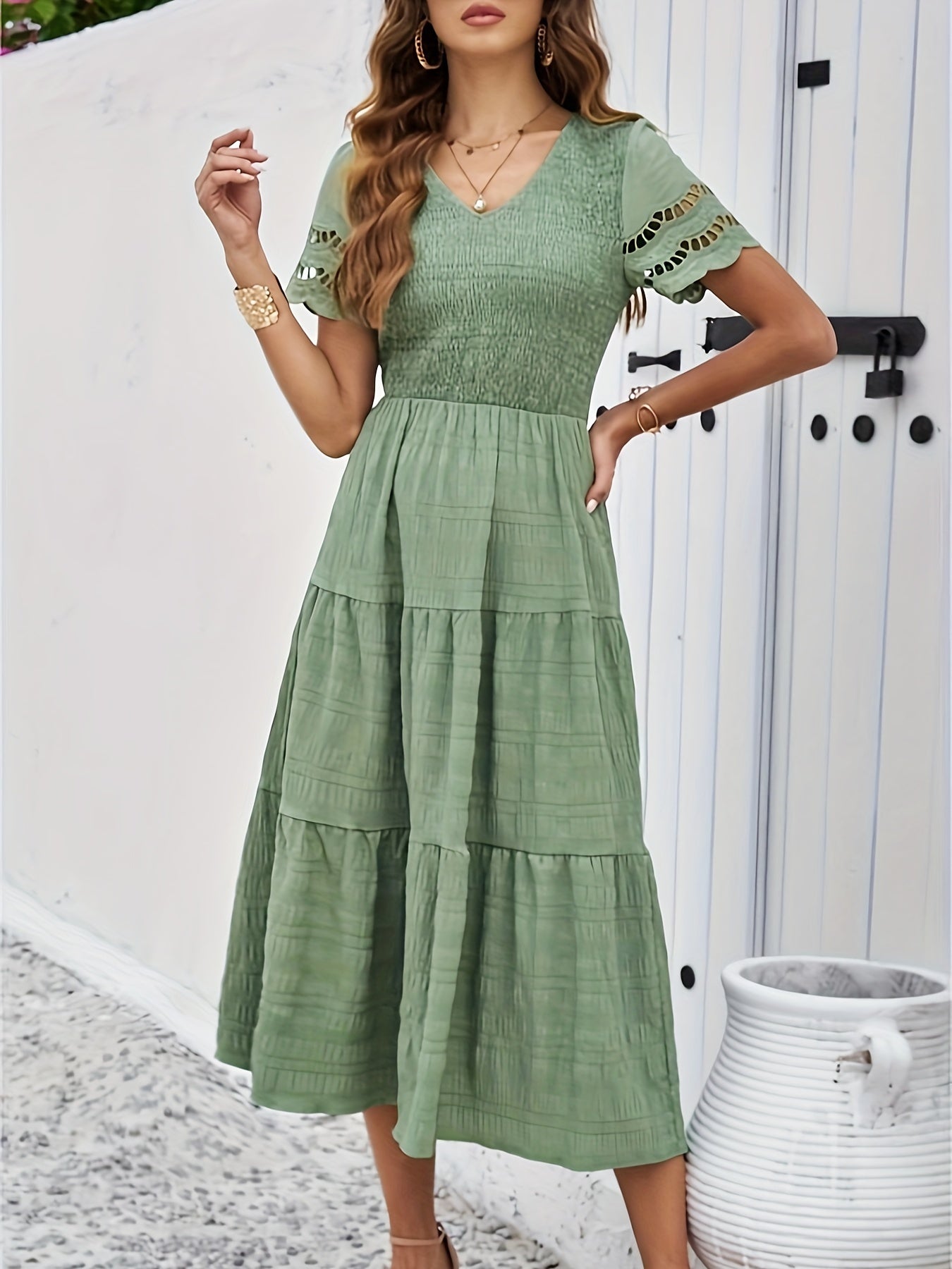 Katherine | Maxikleid mit Spitzenärmeln