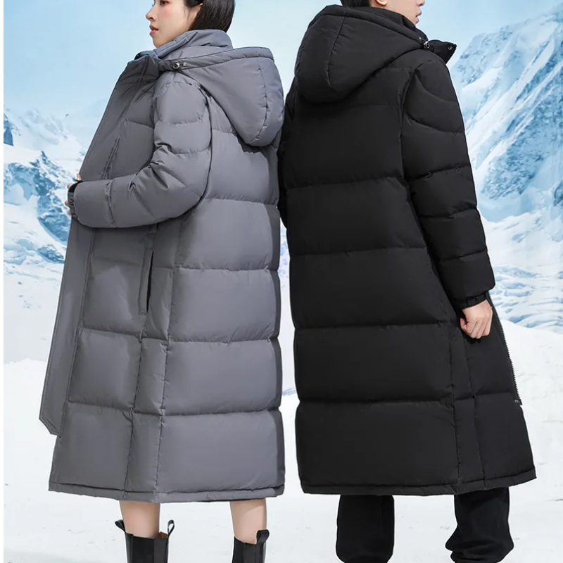 Hadrien | Langer Herrenmantel, leicht, winddicht und wattiert, mit Kapuze