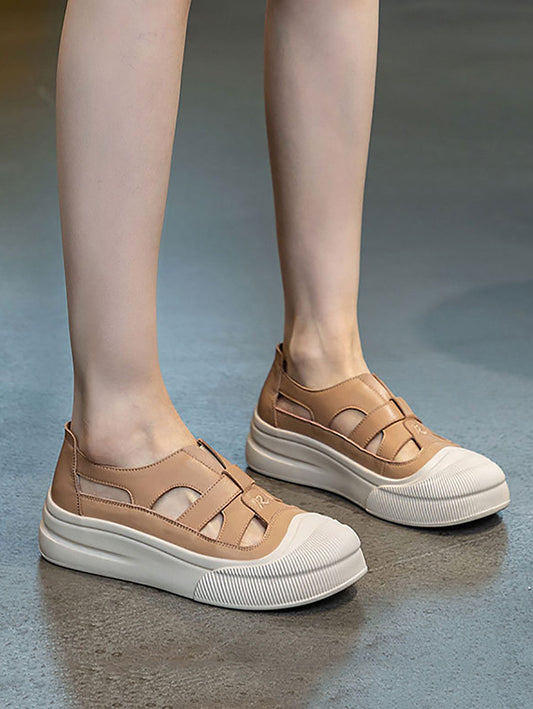 Nicholai | Casual Sommer Leder Sandalen mit Ausgeschnittenem Design
