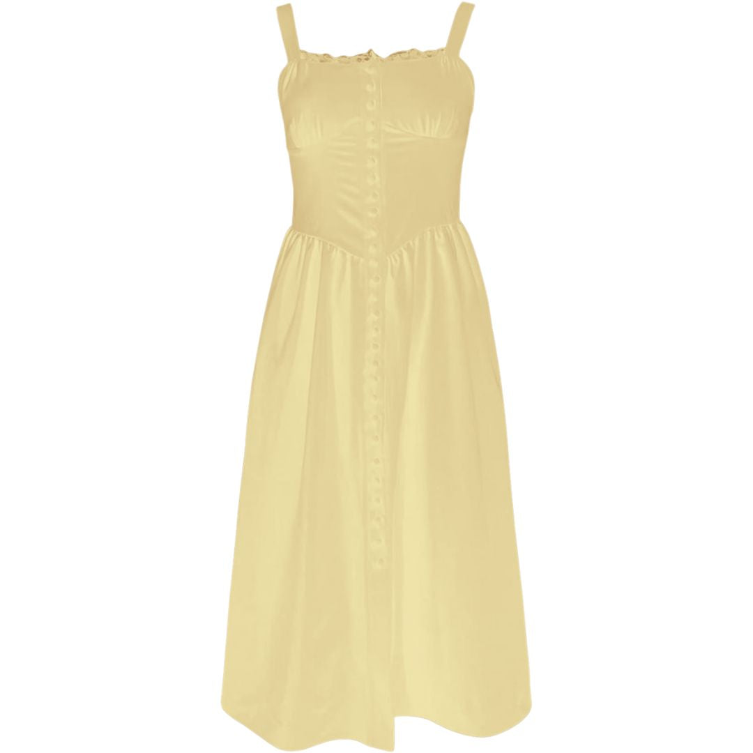 Eya | Schwarzes Midi-Sommerkleid