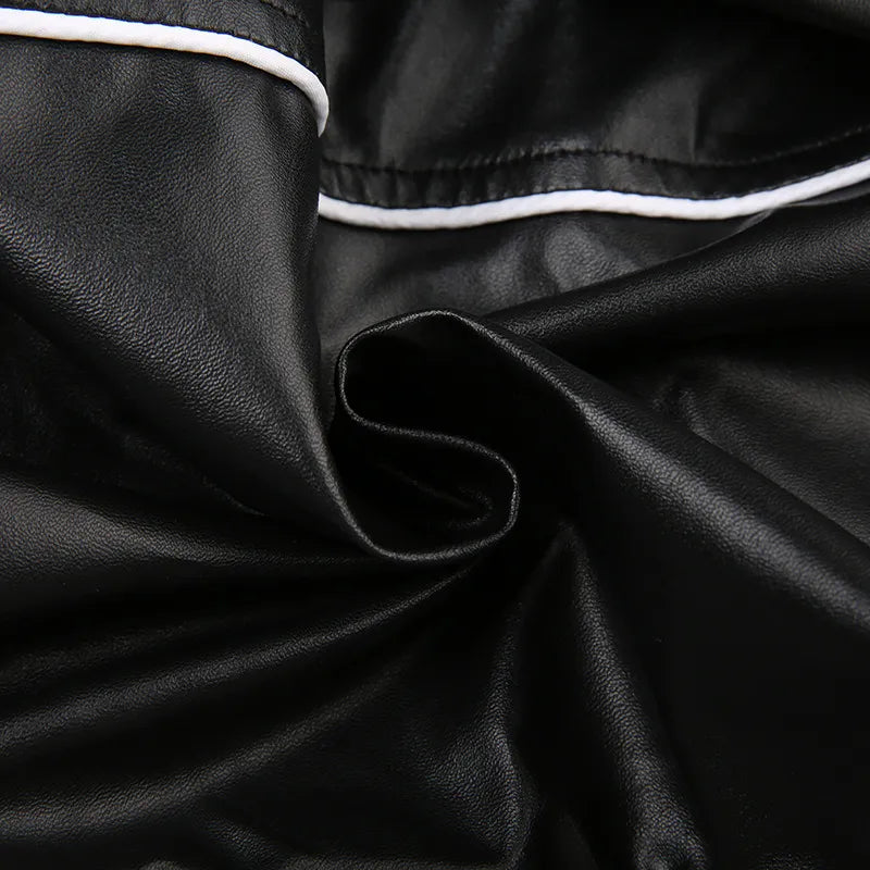 Ethan | Kunstlederjacke mit Grafikdruck