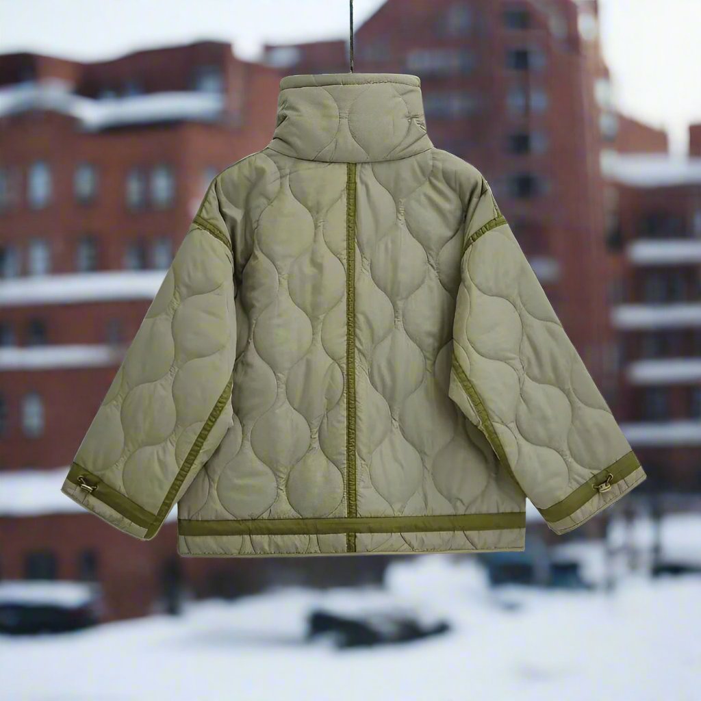 Talina | Stehkragenjacke aus Baumwolle mit Weiten Ärmel