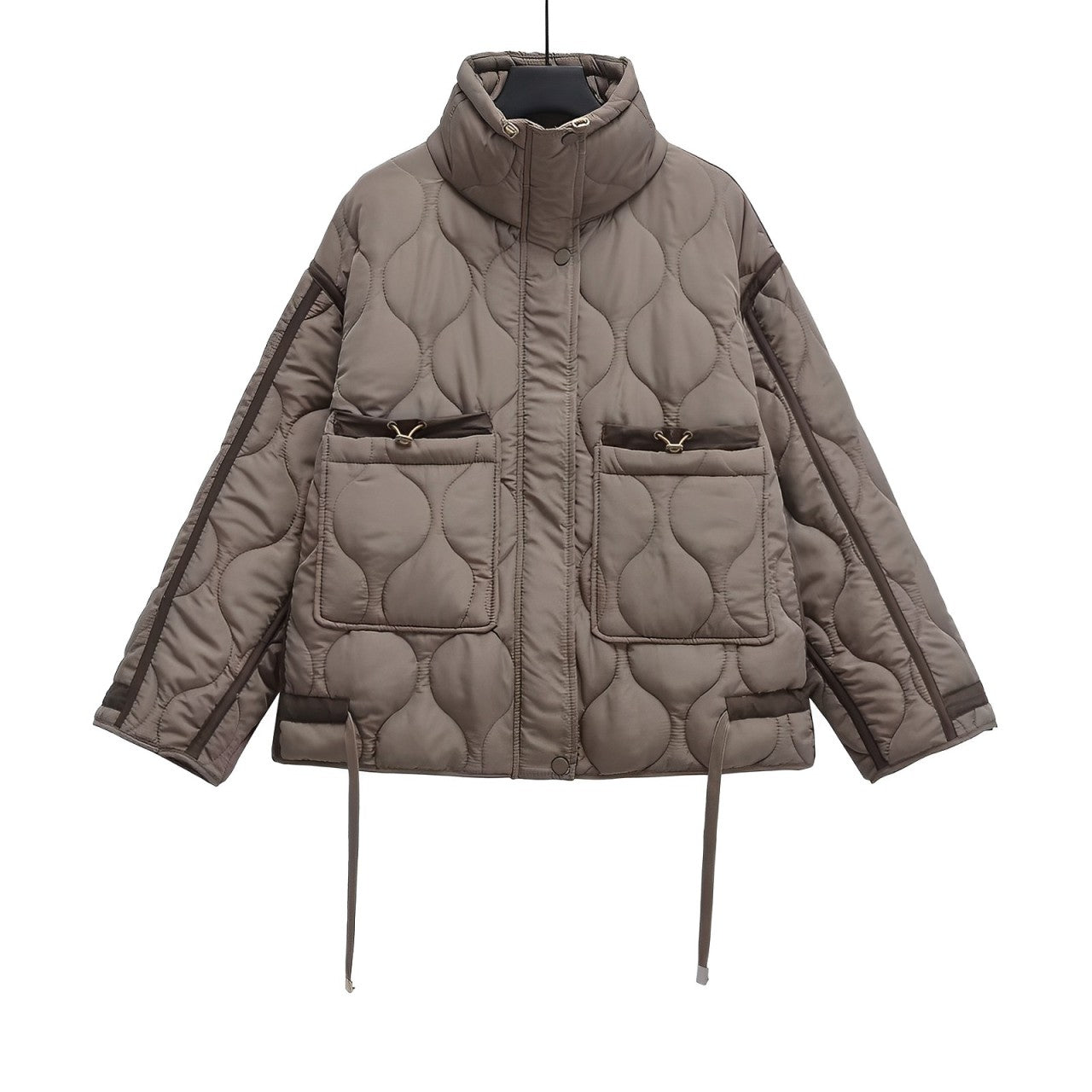 Talina | Stehkragenjacke aus Baumwolle mit Weiten Ärmel