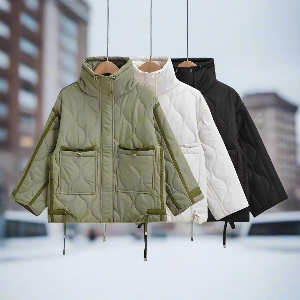 Talina | Stehkragenjacke aus Baumwolle mit Weiten Ärmel