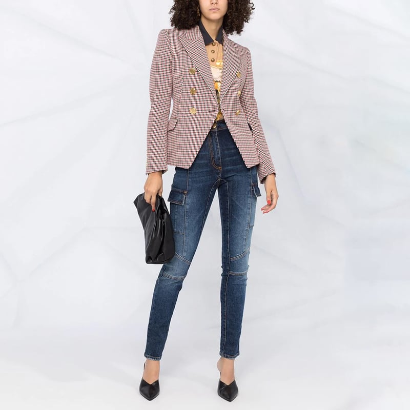 Vienne | Damen Hahnentritt Blazer mit Doppelknopfleiste